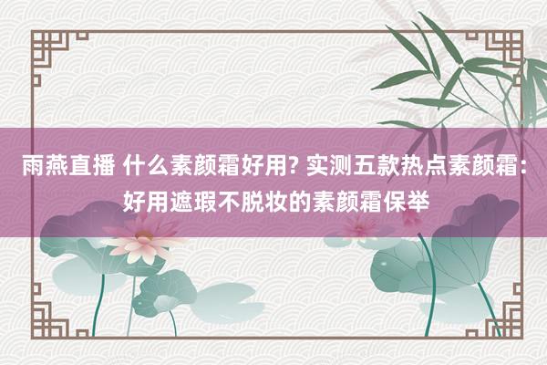 雨燕直播 什么素颜霜好用? 实测五款热点素颜霜: 好用遮瑕不脱妆的素颜霜保举