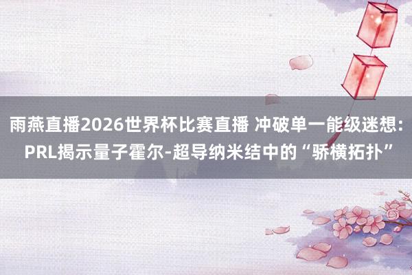 雨燕直播2026世界杯比赛直播 冲破单一能级迷想: PRL揭示量子霍尔-超导纳米结中的“骄横拓扑”