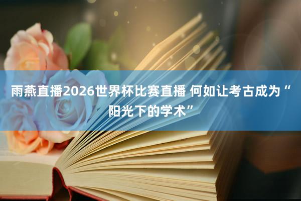 雨燕直播2026世界杯比赛直播 何如让考古成为“阳光下的学术”