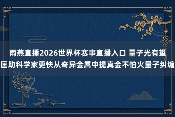 雨燕直播2026世界杯赛事直播入口 量子光有望匡助科学家更快从奇异金属中提真金不怕火量子纠缠