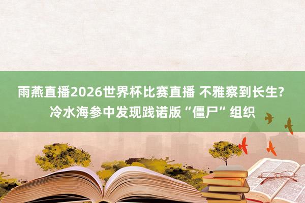 雨燕直播2026世界杯比赛直播 不雅察到长生? 冷水海参中发现践诺版“僵尸”组织