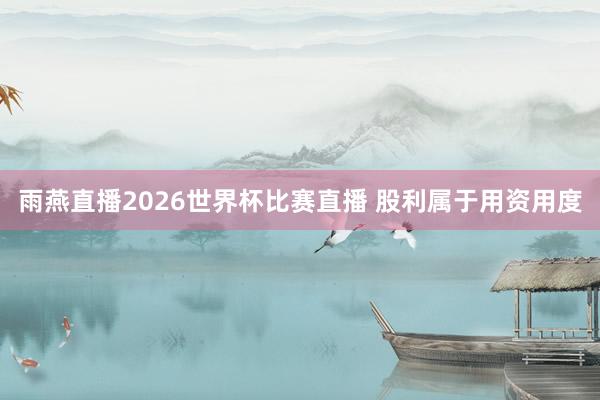 雨燕直播2026世界杯比赛直播 股利属于用资用度