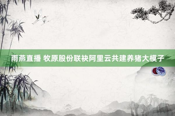 雨燕直播 牧原股份联袂阿里云共建养猪大模子