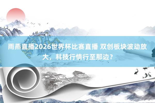 雨燕直播2026世界杯比赛直播 双创板块波动放大，科技行情行至那边？