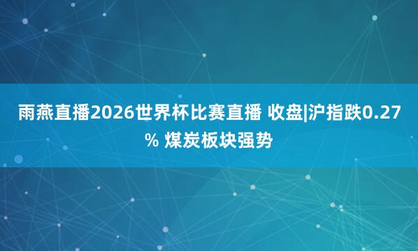 雨燕直播2026世界杯比赛直播 收盘|沪指跌0.27% 煤炭板块强势