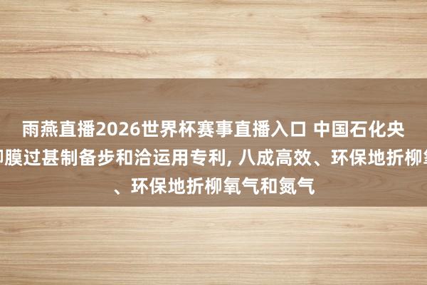 雨燕直播2026世界杯赛事直播入口 中国石化央求气体折柳膜过甚制备步和洽运用专利, 八成高效、环保地折柳氧气和氮气