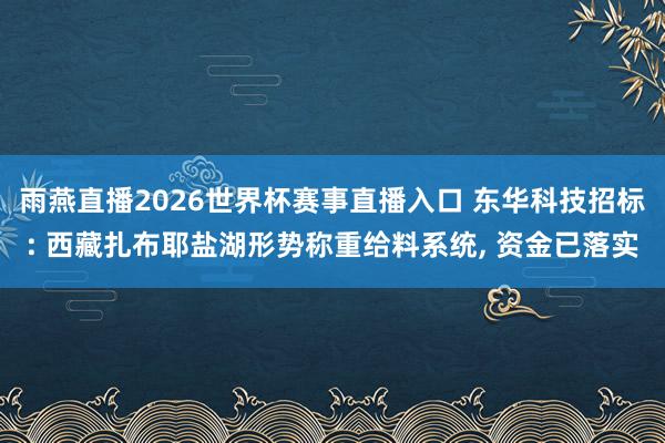雨燕直播2026世界杯赛事直播入口 东华科技招标: 西藏扎布耶盐湖形势称重给料系统, 资金已落实