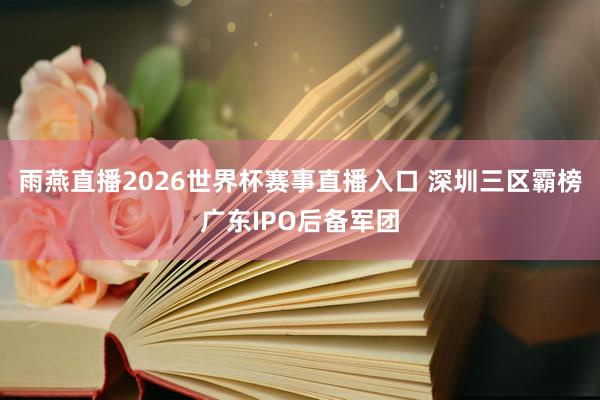 雨燕直播2026世界杯赛事直播入口 深圳三区霸榜广东IPO后备军团