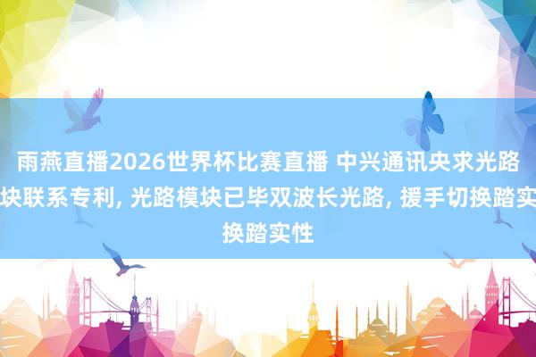 雨燕直播2026世界杯比赛直播 中兴通讯央求光路模块联系专利， 光路模块已毕双波长光路， 援手切换踏实性