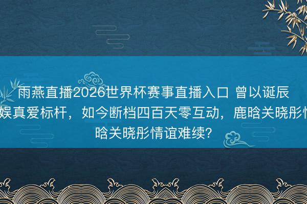雨燕直播2026世界杯赛事直播入口 曾以诞辰祈福成内娱真爱标杆，如今断档四百天零互动，鹿晗关晓彤情谊难续？