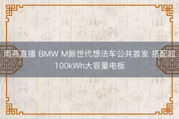 雨燕直播 BMW M新世代想法车公共首发 搭配超100kWh大容量电板