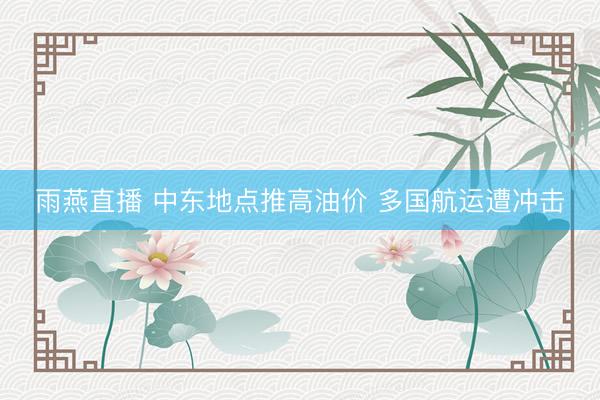 雨燕直播 中东地点推高油价 多国航运遭冲击