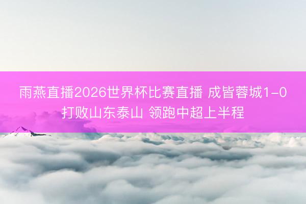 雨燕直播2026世界杯比赛直播 成皆蓉城1-0打败山东泰山 领跑中超上半程