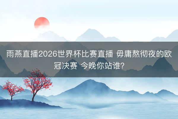 雨燕直播2026世界杯比赛直播 毋庸熬彻夜的欧冠决赛 今晚你站谁？