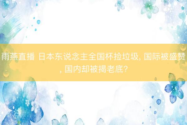 雨燕直播 日本东说念主全国杯捡垃圾， 国际被盛赞， 国内却被揭老底?