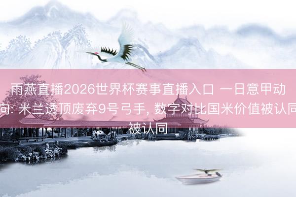 雨燕直播2026世界杯赛事直播入口 一日意甲动向: 米兰透顶废弃9号弓手， 数字对比国米价值被认同