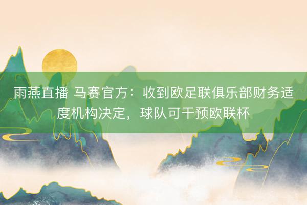 雨燕直播 马赛官方：收到欧足联俱乐部财务适度机构决定，球队可干预欧联杯